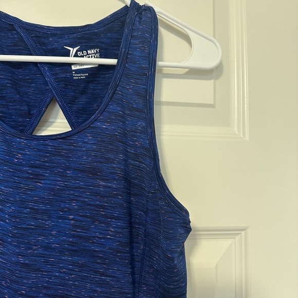 Old Navy Workout Tank Top Blue Speckled Pink Purple Fitted Size Medium Women's - Picture 3 of 8